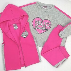 DIVA 4T 3-Piece Pink & Gray Tracksuit